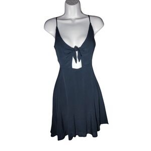 Lulus Size Small Black Mini Dress Cut Out Tie Front Fit and‎ Flare